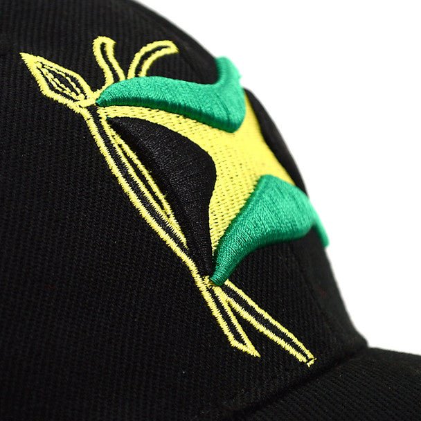 Jamaica Black 3D Embroidered Baseball Cap, Hat EBC10282 - Bundle Bus