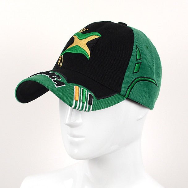 Jamaica Black 3D Embroidered Baseball Cap, Hat EBC10282 - Bundle Bus