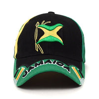 Jamaica Black 3D Embroidered Baseball Cap, Hat EBC10282 - Bundle Bus