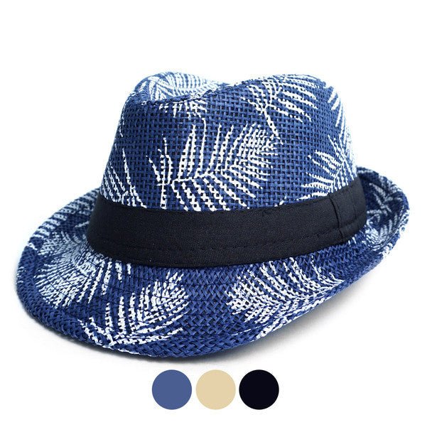 Kid's Short Brim Palm Tree Fedora Hat - BF180601 - Bundle Bus