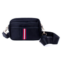 Ladies Dual Stripe Nylon Sport Crossbody Bag - LCBG1301 - Bundle Bus