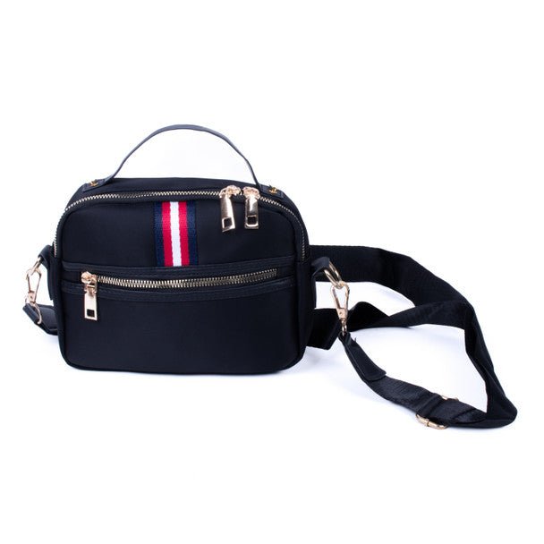Ladies Tri-Color Sport Crossbody Bag - LCBG1307-BK - Bundle Bus
