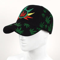 Leaf Pattern Black 3D Embroidered Baseball Cap, Hat EBC10289 - Bundle Bus