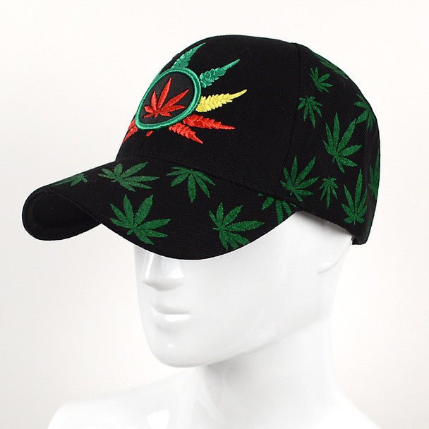 Leaf Pattern Black 3D Embroidered Baseball Cap, Hat EBC10289 - Bundle Bus