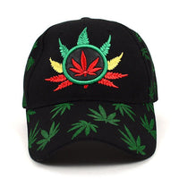 Leaf Pattern Black 3D Embroidered Baseball Cap, Hat EBC10289 - Bundle Bus