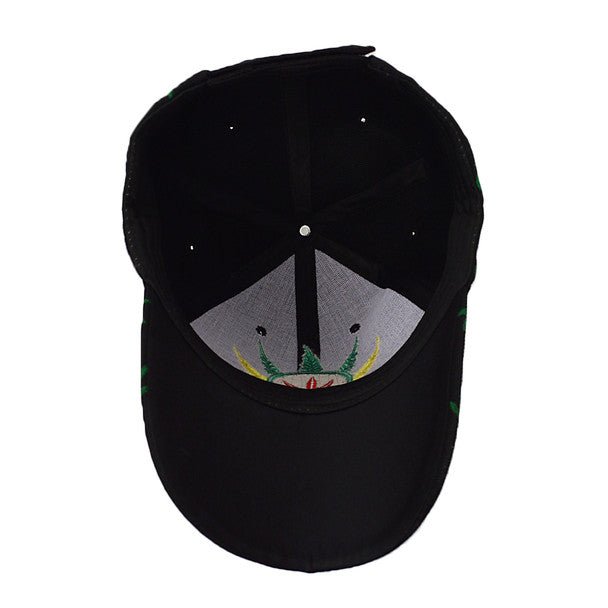 Leaf Pattern Black 3D Embroidered Baseball Cap, Hat EBC10289 - Bundle Bus