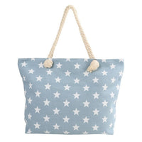 Light Blue Stars Ladies Tote Bag -LTBG1228-LTBL - Bundle Bus