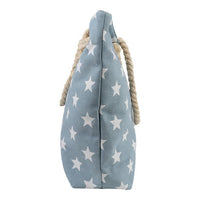 Light Blue Stars Ladies Tote Bag -LTBG1228-LTBL - Bundle Bus