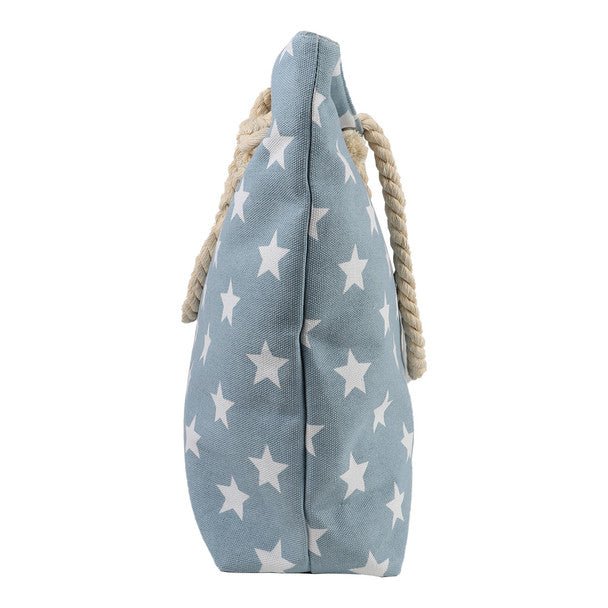 Light Blue Stars Ladies Tote Bag -LTBG1228-LTBL - Bundle Bus