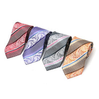 Men Diagonal Paisley Micro Fiber Poly Woven Tie -MPW5954 - Bundle Bus