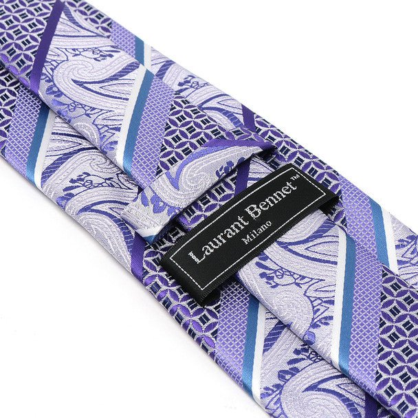 Men Diagonal Paisley Micro Fiber Poly Woven Tie -MPW5954 - Bundle Bus