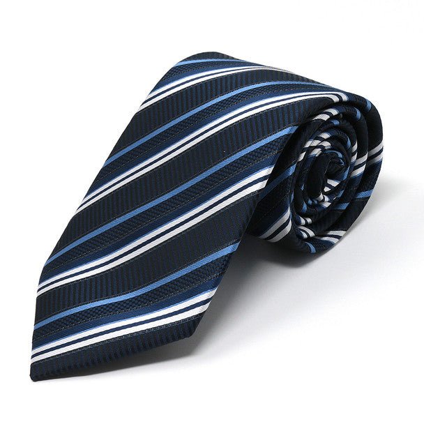 Men Diagonal Stripe Micro Fiber Poly Woven Tie-MPW5953 - Bundle Bus