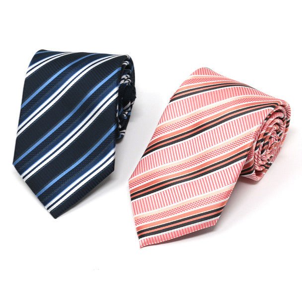 Men Diagonal Stripe Micro Fiber Poly Woven Tie-MPW5953 - Bundle Bus