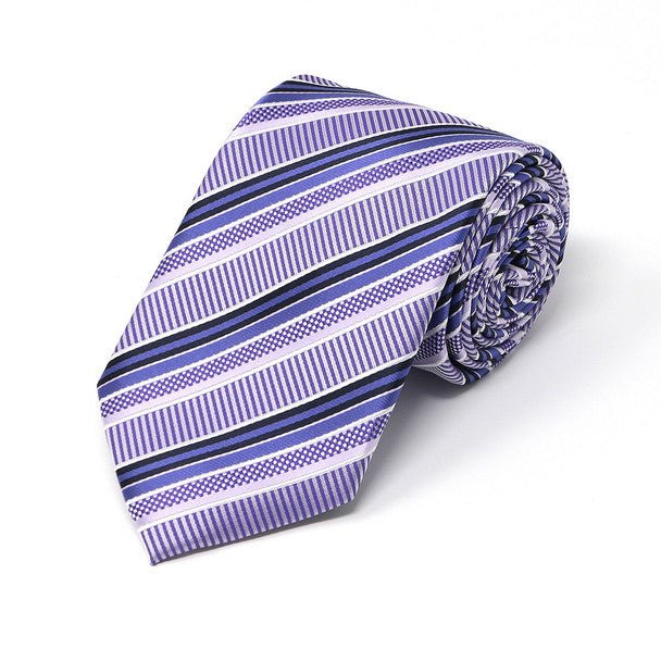 Men Diagonal Stripe Micro Fiber Poly Woven Tie-MPW5953 - Bundle Bus