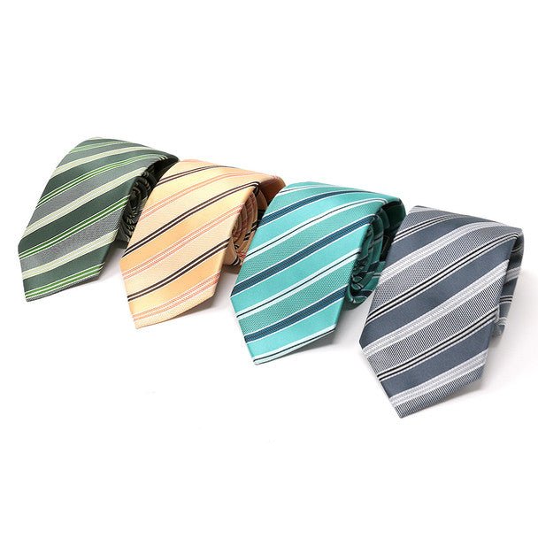 Men Diagonal Stripe Micro Fiber Poly Woven Tie-MPW5955 - Bundle Bus