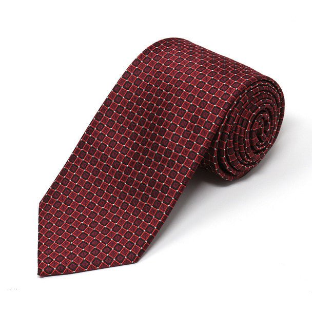 Men Square Tiles Micro Fiber Poly Woven Regular Tie-MPW5947 - Bundle Bus