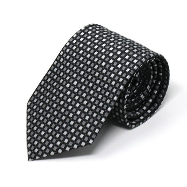 Men Tile Pattern Micro Fiber Poly Woven Tie-MPW5952 - Bundle Bus