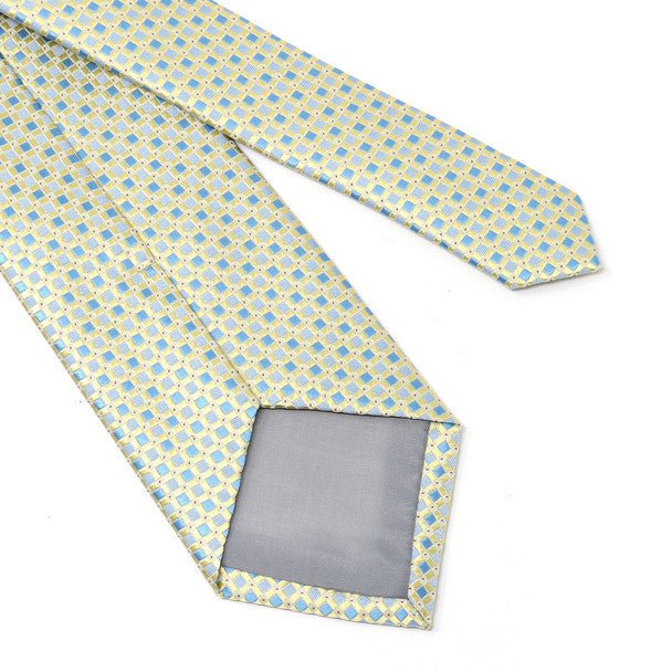 Men Tile Pattern Micro Fiber Poly Woven Tie-MPW5952 - Bundle Bus