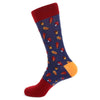 Men's Acorn Fall Leaves Novelty Socks - NVS19537-BURG - Bundle Bus