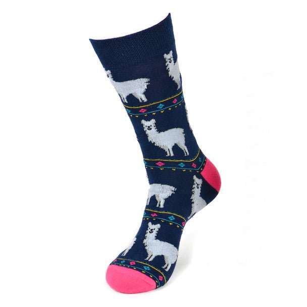 Men's Alpaca Fun Novelty Socks - NVS19407 - Bundle Bus