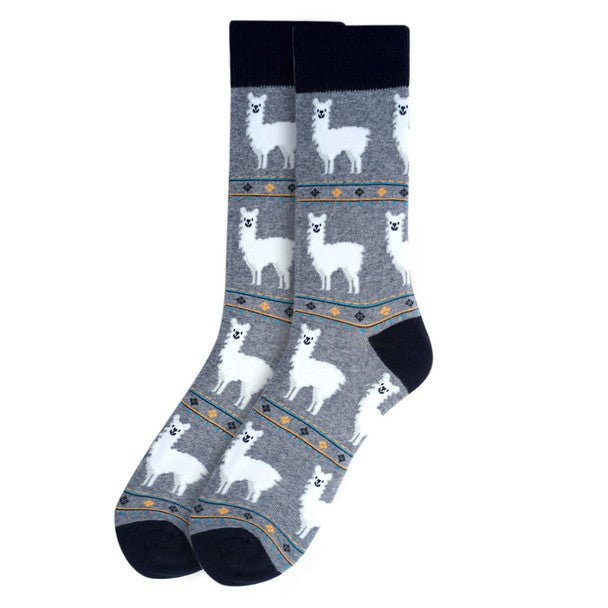 Men's Alpaca Fun Novelty Socks - NVS19407 - Bundle Bus