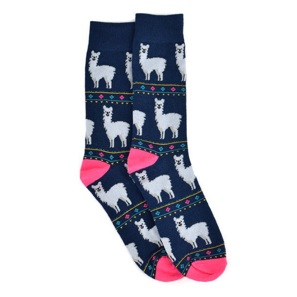 Men's Alpaca Fun Novelty Socks - NVS19407 - Bundle Bus