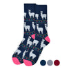 Men's Alpaca Fun Novelty Socks - NVS19407 - Bundle Bus