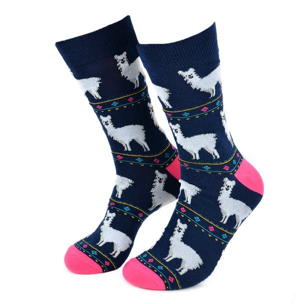 Men's Alpaca Fun Novelty Socks - NVS19407 - Bundle Bus