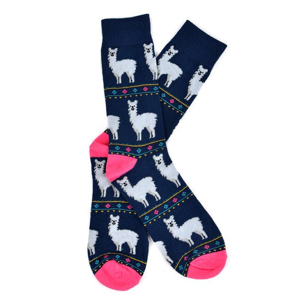 Men's Alpaca Fun Novelty Socks - NVS19407 - Bundle Bus