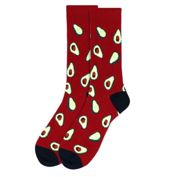 Men's Avocado Novelty Socks - NVS19542-BURG - Bundle Bus