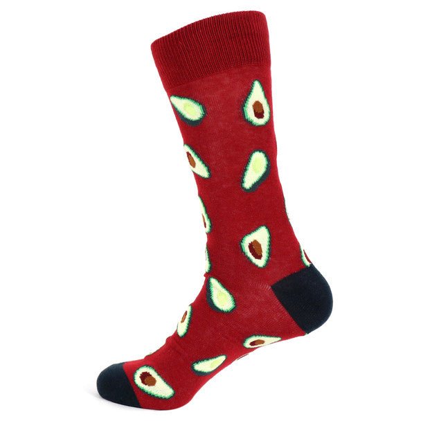 Men's Avocado Novelty Socks - NVS19542-BURG - Bundle Bus