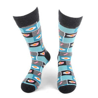 Men's Bacon & Egg Novelty Socks - NVS19571-GRY - Bundle Bus