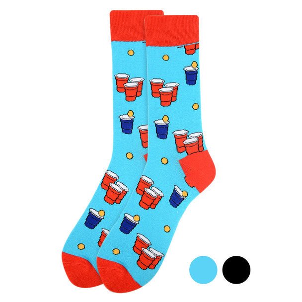 Men's Beer Pong Novelty Socks - NVS1912 - Bundle Bus