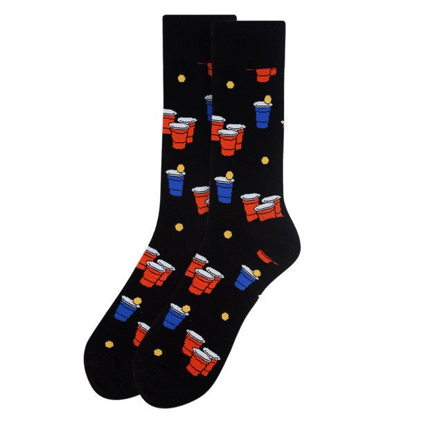 Men's Beer Pong Novelty Socks - NVS1912 - Bundle Bus