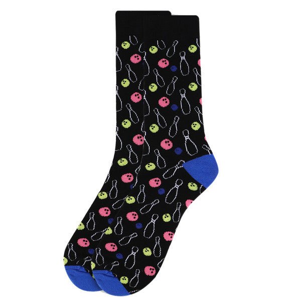 Men's Black Bowling Novelty Socks NVS1769 - Bundle Bus