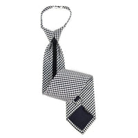 Men's Black Checkered Zipper Tie - MPWZ-BLK5 - Bundle Bus