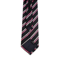 Men's Black & Pink Striped Zipper Tie - MPWZ-BLK3 - Bundle Bus