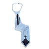 Men's Blue Geometric Zipper Tie - MPWZ-BL1 - Bundle Bus