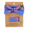 Men's Blue Plaid Cotton Bow Tie & Matching Pocket Square - CBTH1724 - Bundle Bus