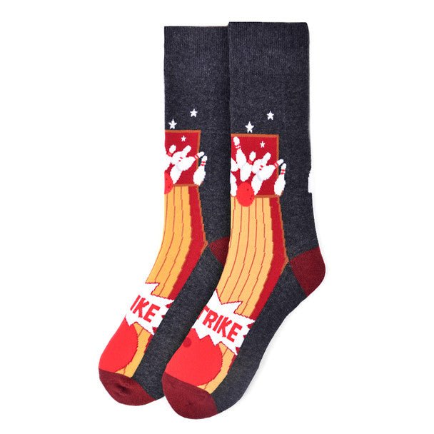 Men's Bowling STRIKE Novelty Socks - NVS19572-CHAR - Bundle Bus