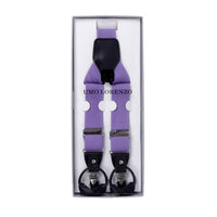 Men's Boxed Convertible Button Strap and Clip-On Suspenders with Leather Trim CLSUS - Bundle Bus