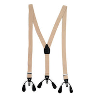 Men's Boxed Convertible Button Strap and Clip-On Suspenders with Leather Trim CLSUS - Bundle Bus