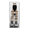 Men's Boxed Convertible Button Strap and Clip-On Suspenders with Leather Trim CLSUS - Bundle Bus