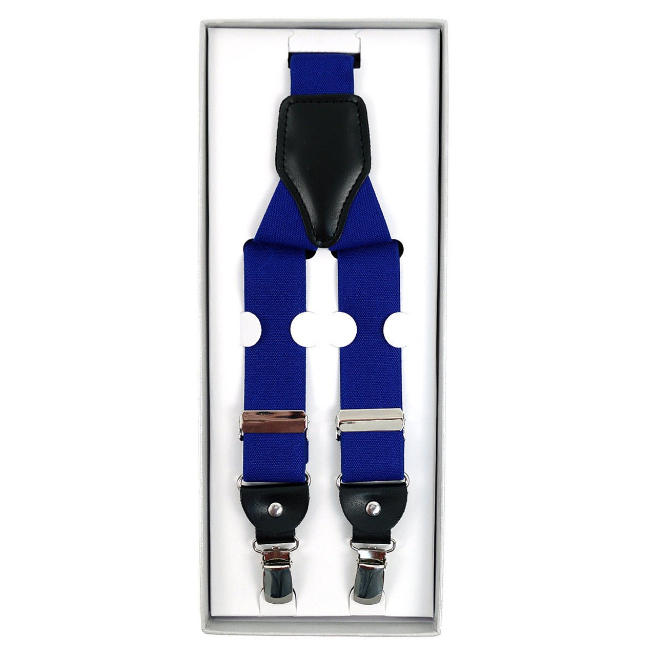 Men's Boxed Convertible Button Strap and Clip-On Suspenders with Leather Trim CLSUS - Bundle Bus