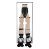 Men's Boxed Convertible Button Strap and Clip-On Suspenders with Leather Trim CLSUS - Bundle Bus