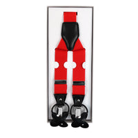 Men's Boxed Convertible Button Strap and Clip-On Suspenders with Leather Trim CLSUS - Bundle Bus