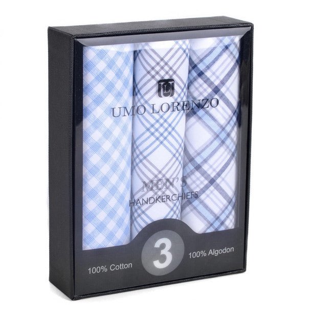 Men's Boxed Fancy Cotton Handkerchiefs 3pcs Set MFB1513 - Bundle Bus