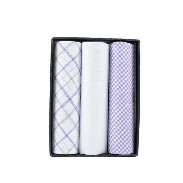 Men's Boxed Fancy Cotton Handkerchiefs 3pcs Set-MFB1743 - Bundle Bus