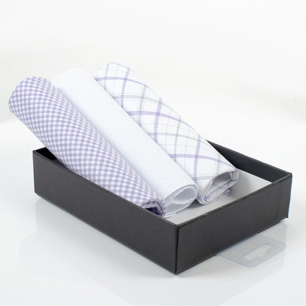 Men's Boxed Fancy Cotton Handkerchiefs 3pcs Set-MFB1743 - Bundle Bus