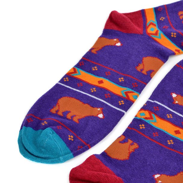 Men's Brown Bear Fun Novelty Socks - NVS19432 - Bundle Bus